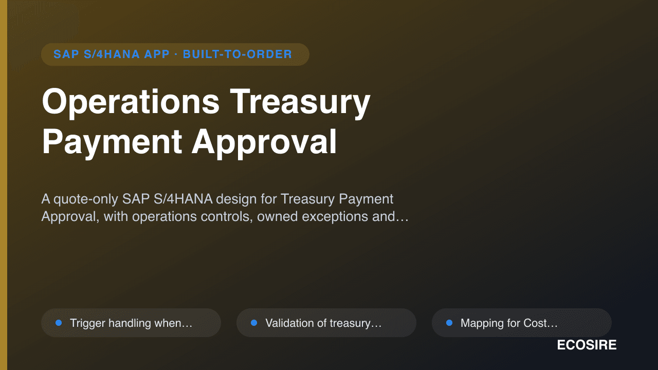 Operations Treasury Payment Approval