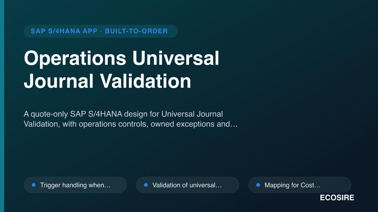 Operations Universal Journal Validation