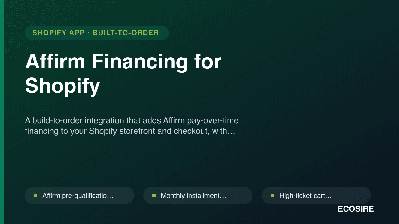 Affirm Financing for Shopify