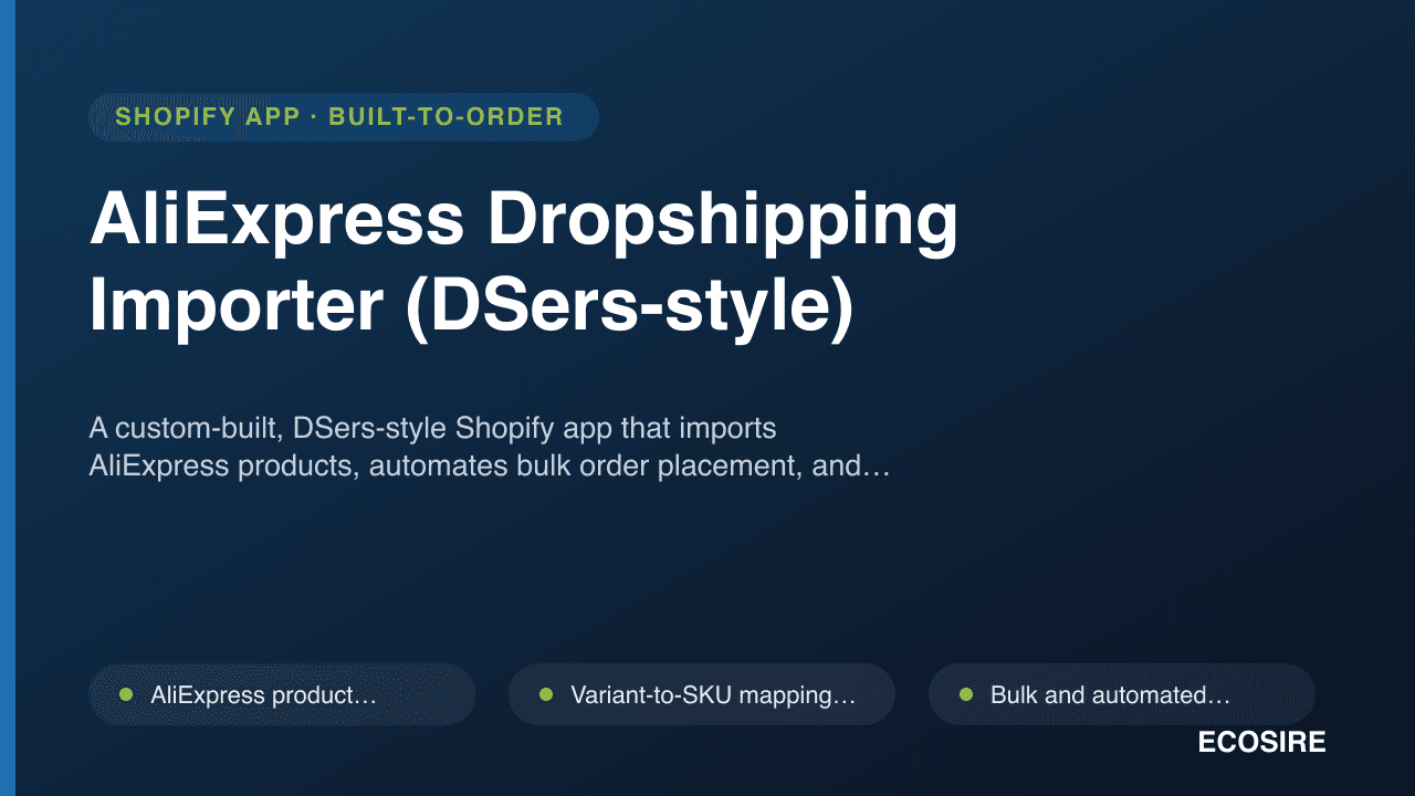 AliExpress Dropshipping Importer (DSers-style)