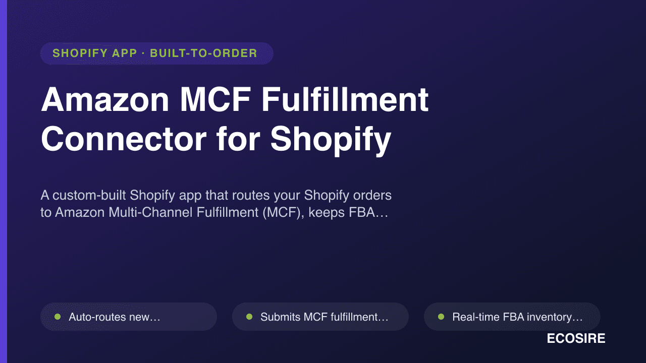 Amazon MCF Fulfillment Connector for Shopify