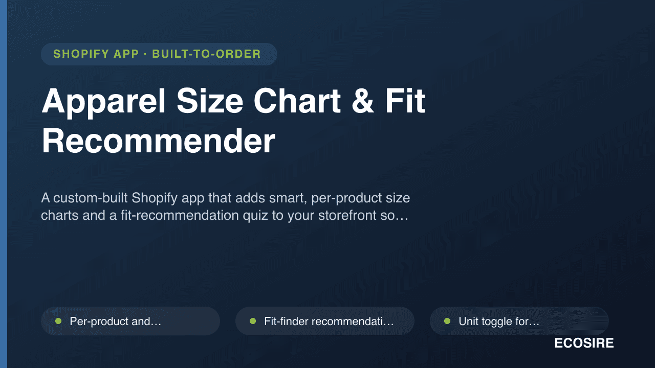 Apparel Size Chart & Fit Recommender