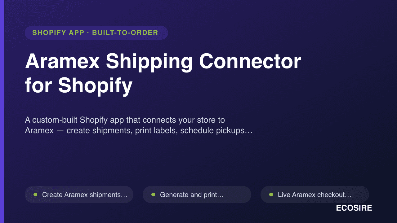 Aramex Shipping Connector for Shopify