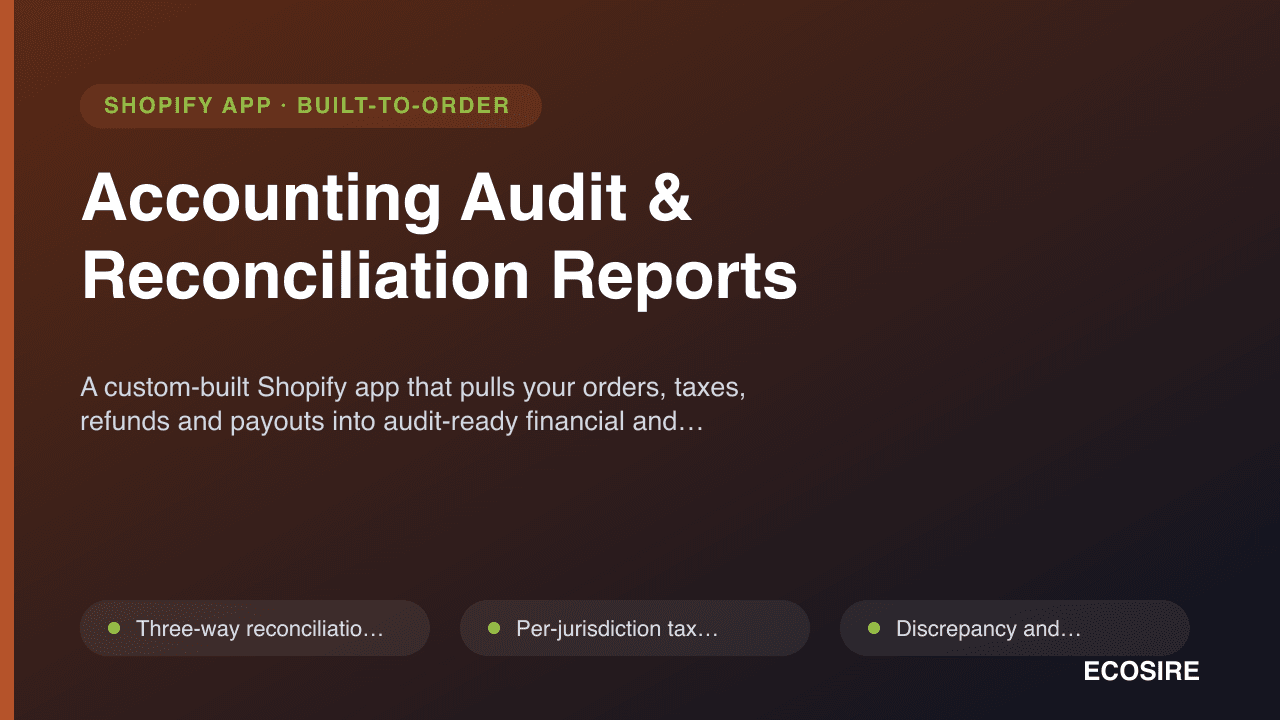 Accounting Audit & Reconciliation Reports