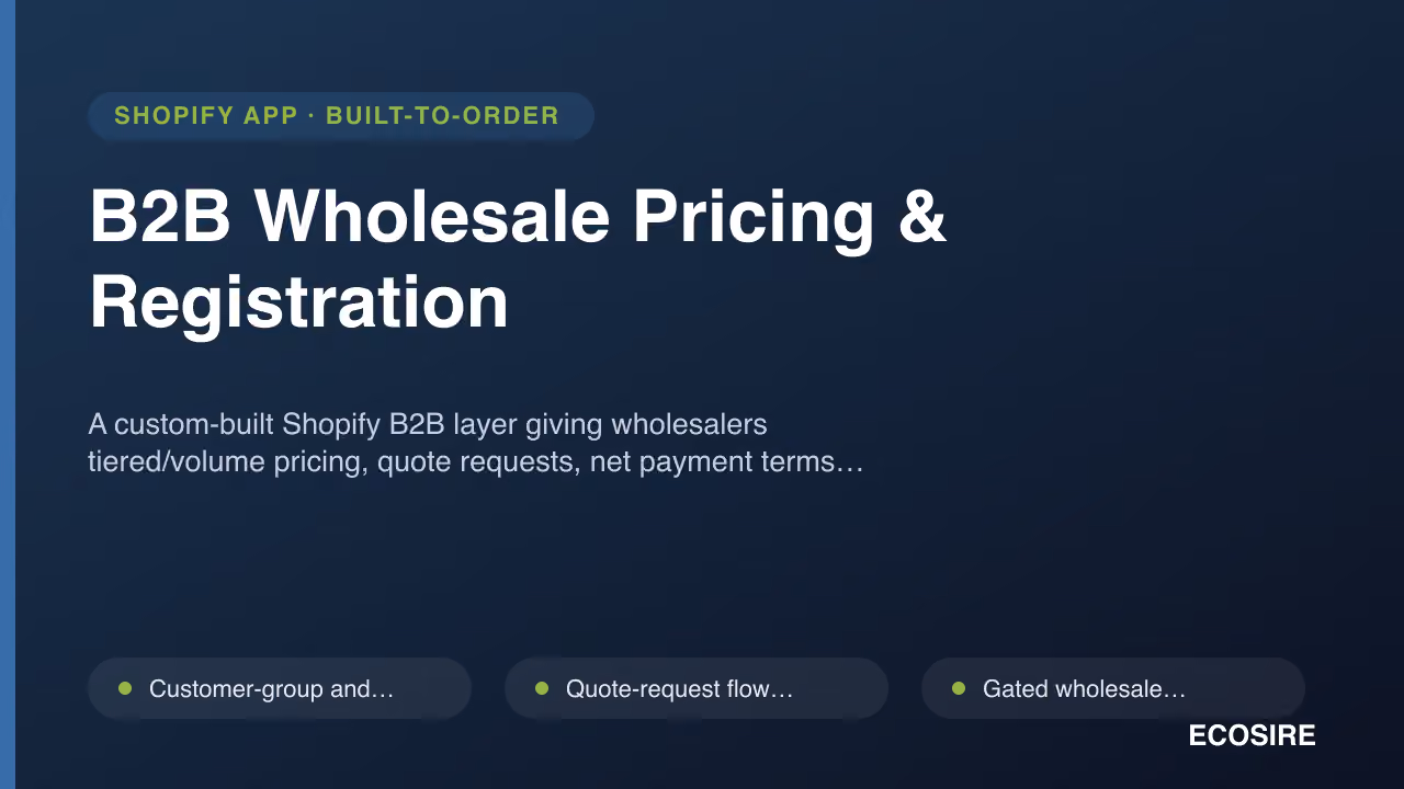 B2B Wholesale Pricing & Registration
