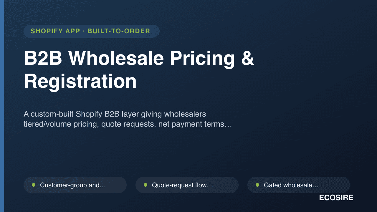 B2B Wholesale Pricing & Registration