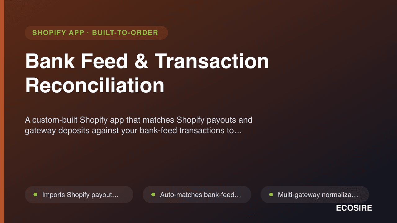 Bank Feed & Transaction Reconciliation