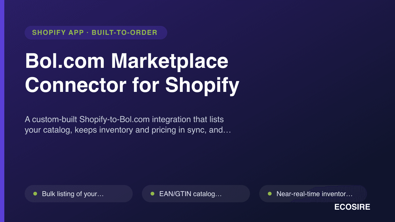 Bol.com Marketplace Connector for Shopify — A custom-built Shopify-to-Bol