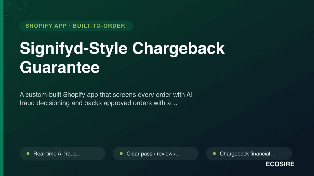 Signifyd-Style Chargeback Guarantee