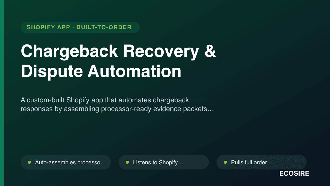 Chargeback Recovery & Dispute Automation