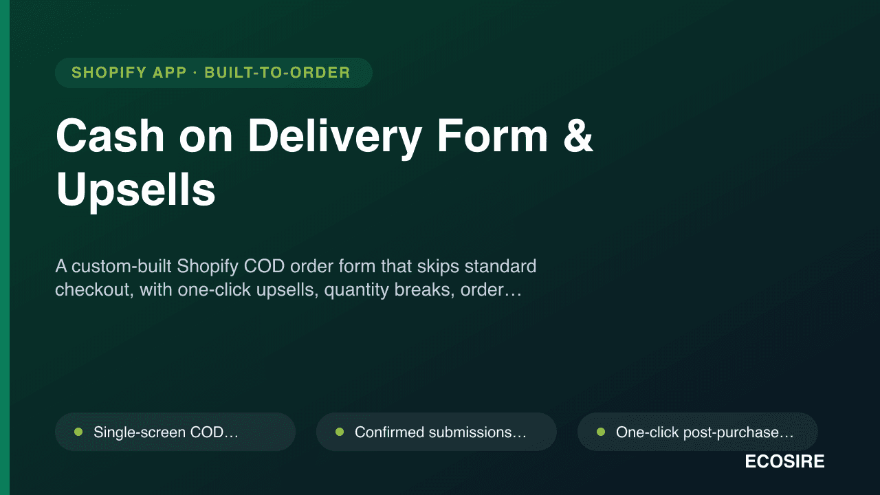 Cash on Delivery Form & Upsells