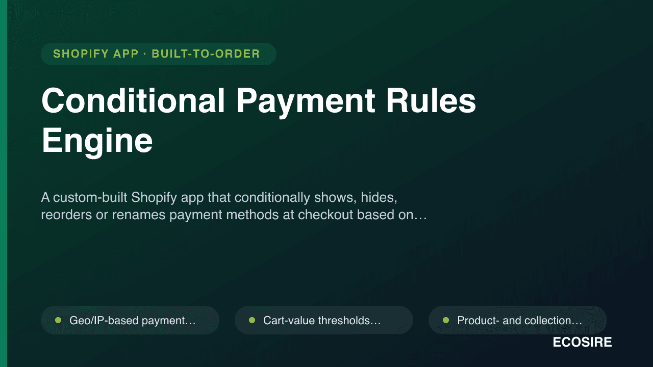 Conditional Payment Rules Engine