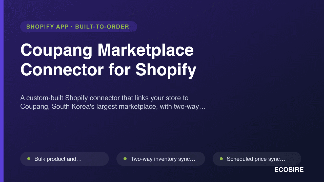 Coupang Marketplace Connector for Shopify