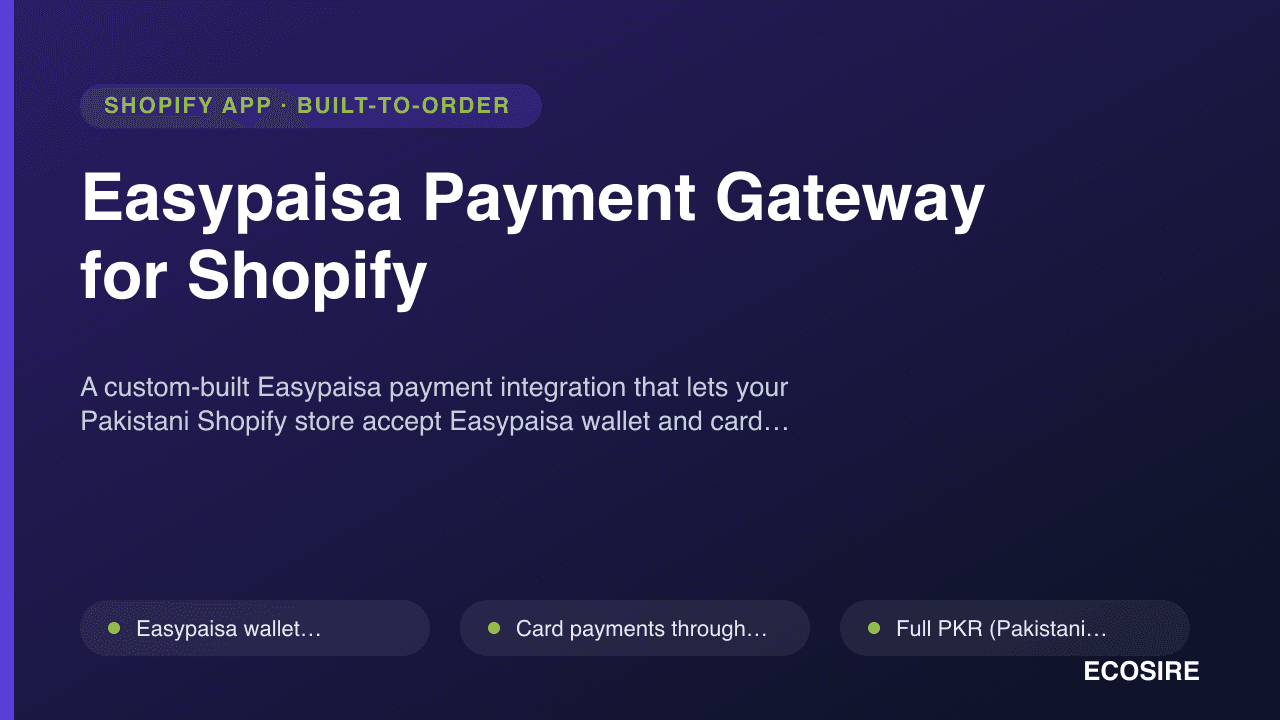 Easypaisa Payment Gateway for Shopify