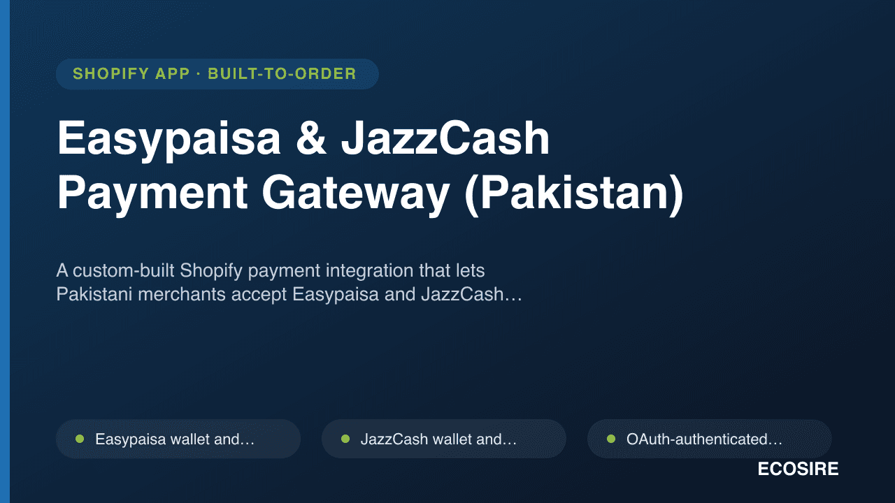 Easypaisa & JazzCash Payment Gateway (Pakistan)