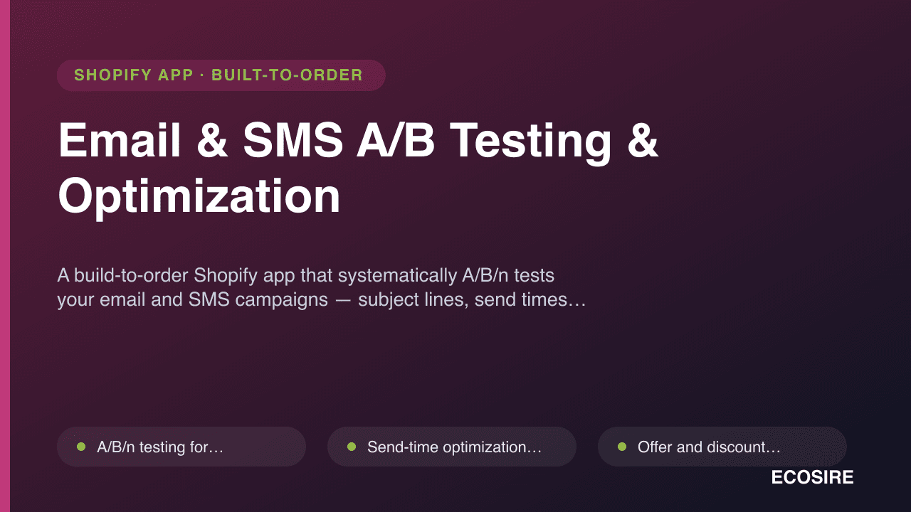 Email & SMS A/B Testing & Optimization