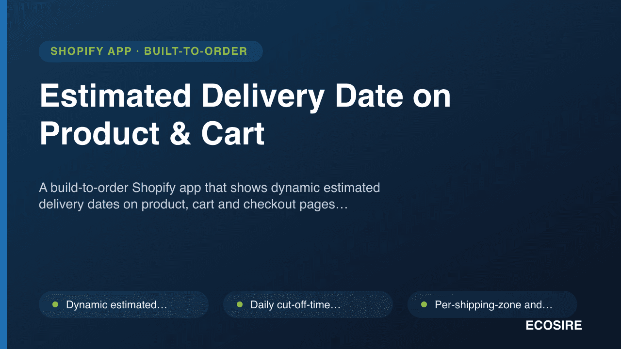 Estimated Delivery Date on Product & Cart