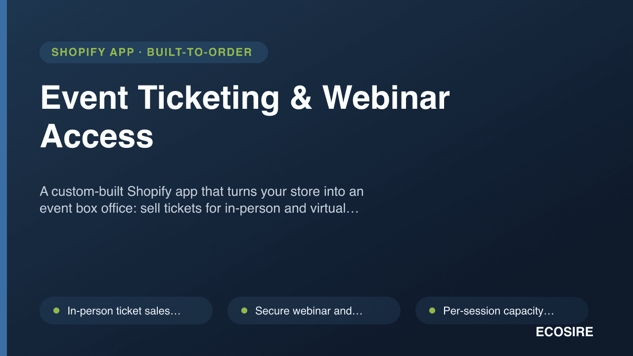 Event Ticketing & Webinar Access