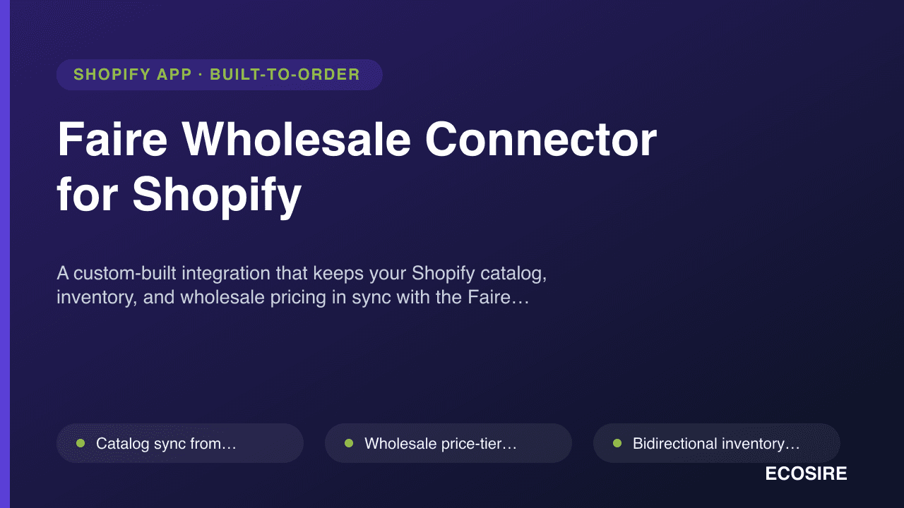 Faire Wholesale Connector for Shopify