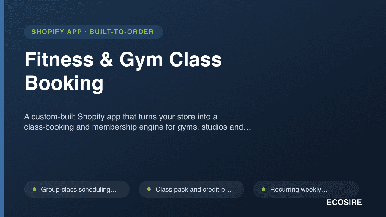 Fitness & Gym Class Booking