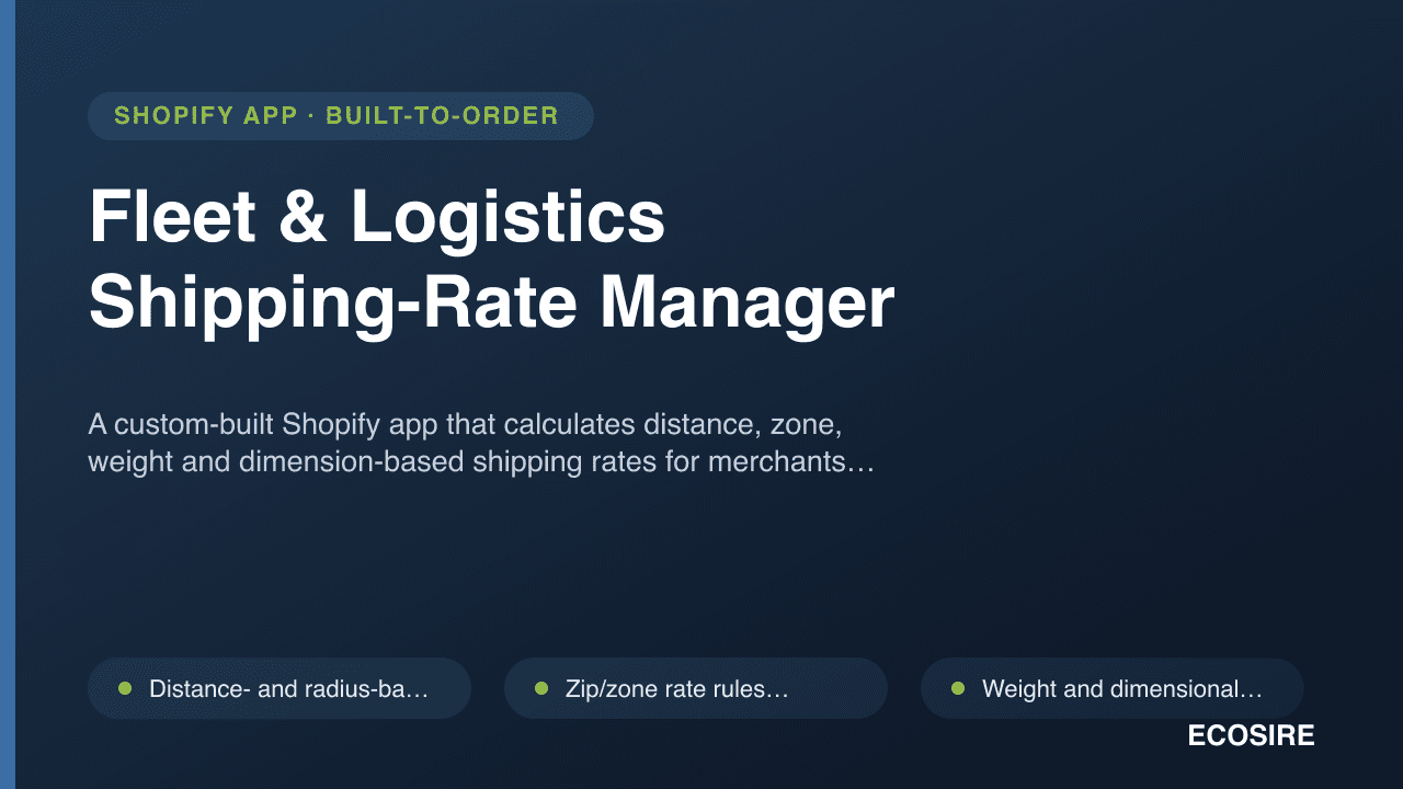 Fleet & Logistics Shipping-Rate Manager