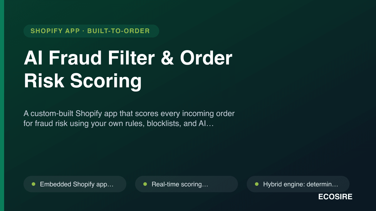 AI Fraud Filter & Order Risk Scoring
