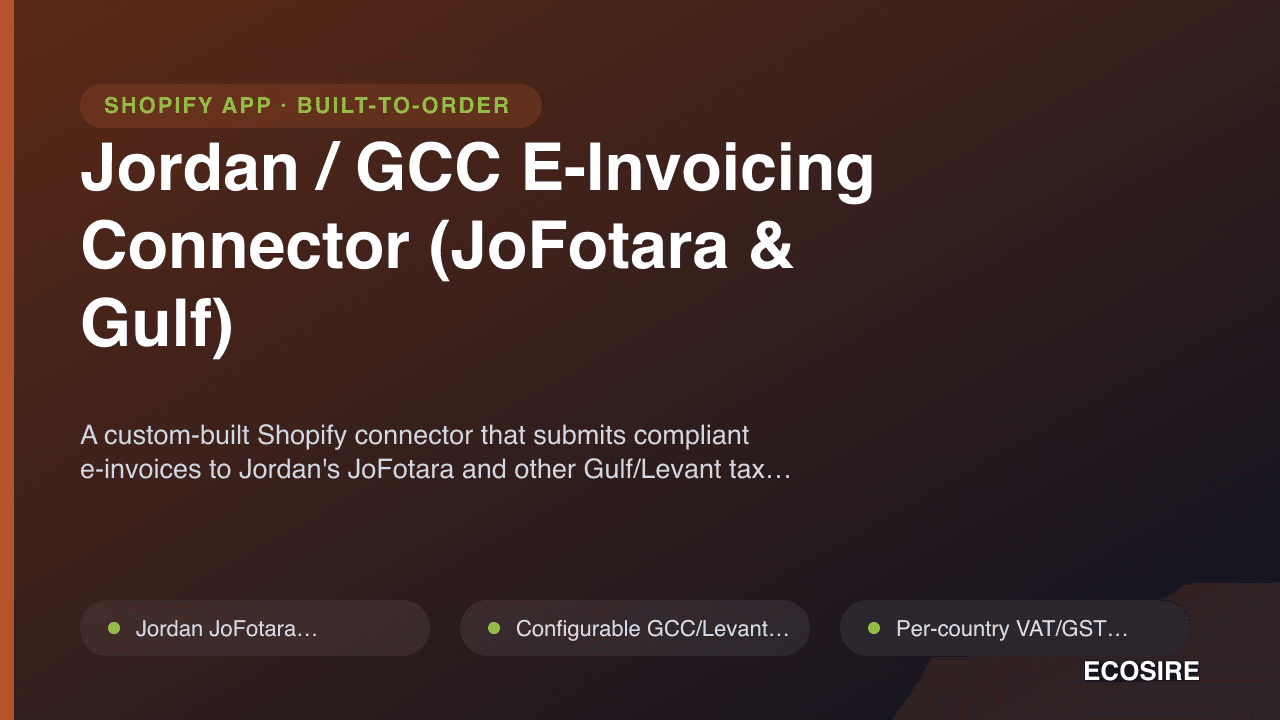 Jordan / GCC E-Invoicing Connector (JoFotara & Gulf)