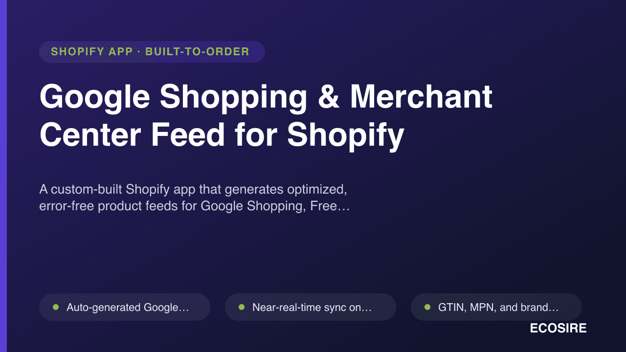 Google Shopping & Merchant Center Feed for Shopify