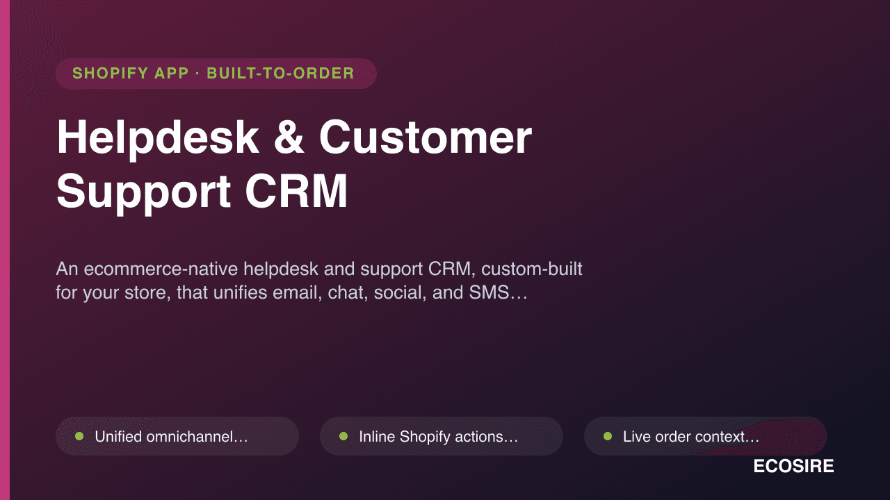Helpdesk & Customer Support CRM