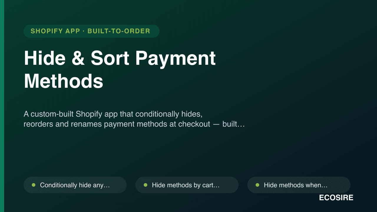Hide & Sort Payment Methods
