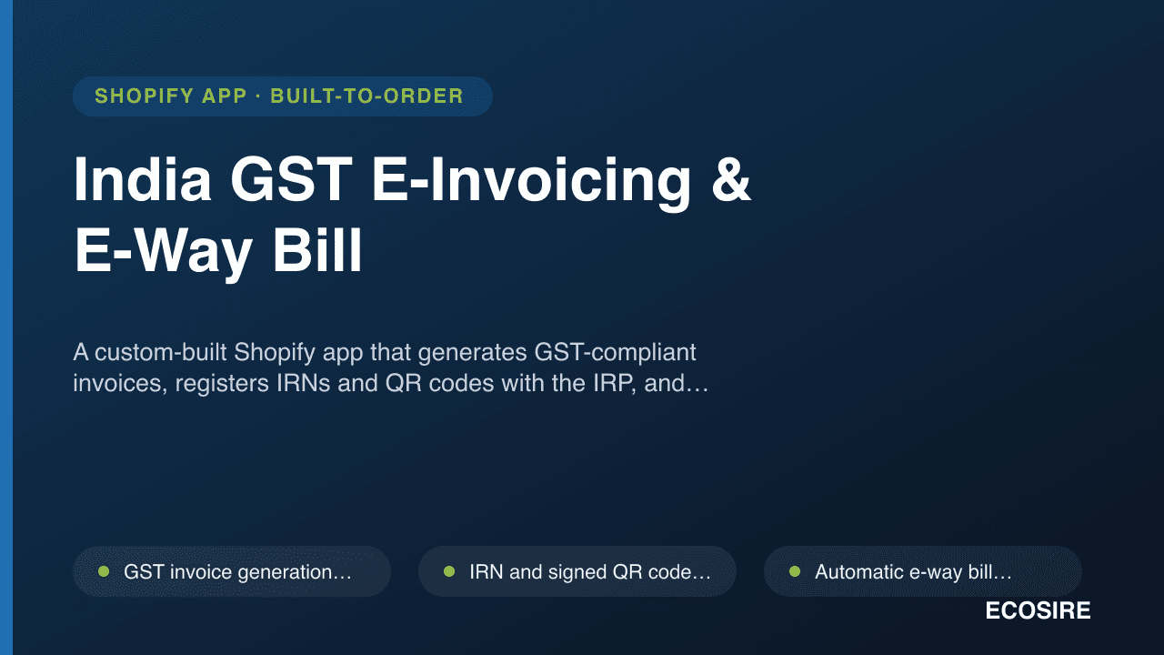 India GST E-Invoicing & E-Way Bill