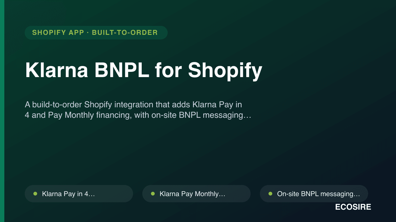 Klarna BNPL for Shopify