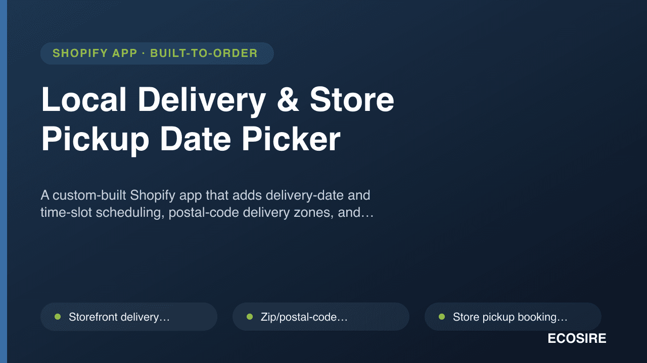 Local Delivery & Store Pickup Date Picker