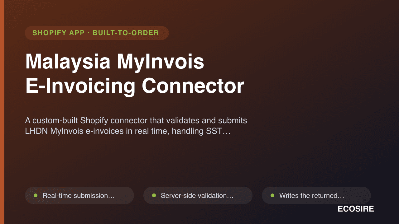 Malaysia MyInvois E-Invoicing Connector