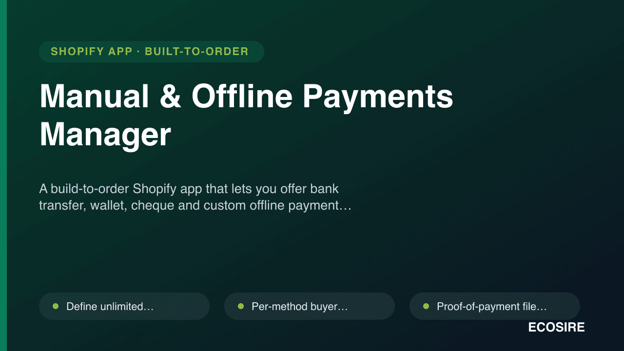 Manual & Offline Payments Manager