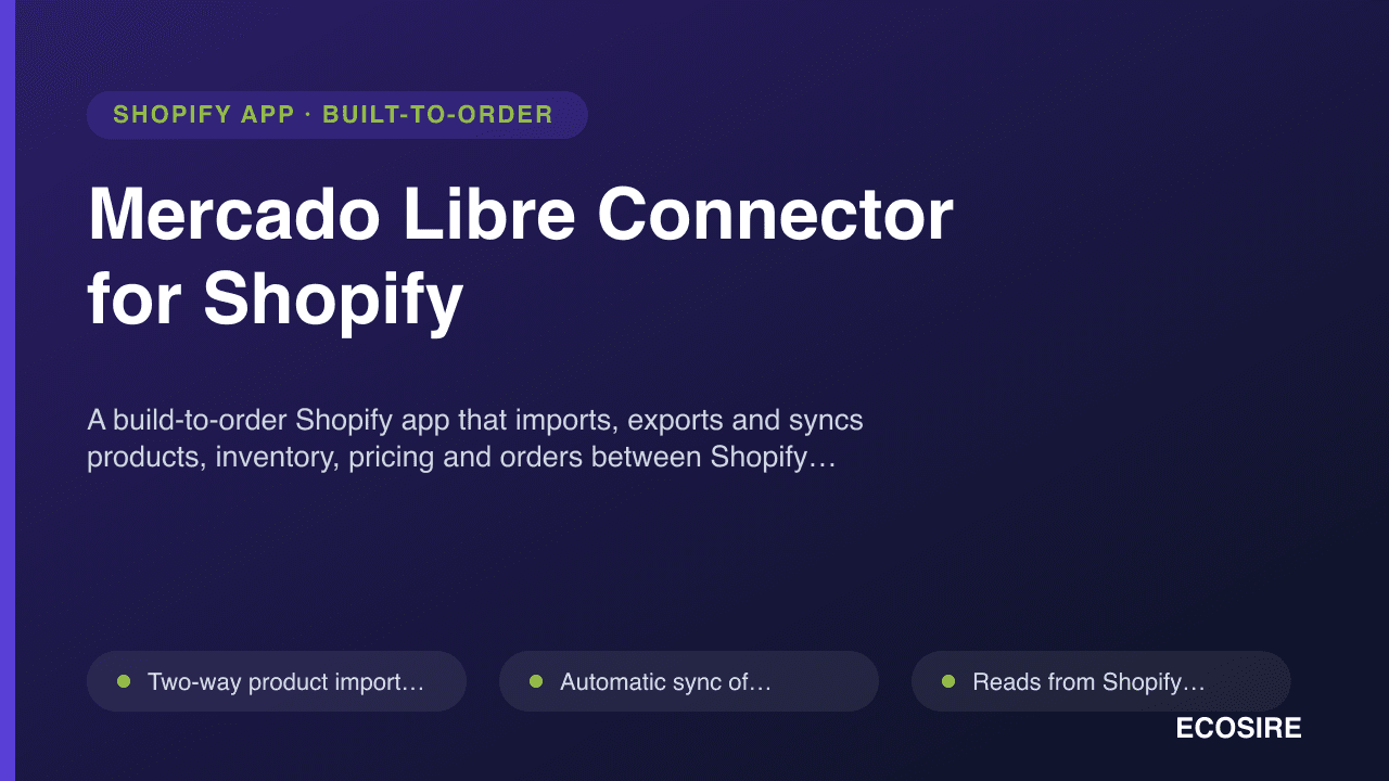 Mercado Libre Connector for Shopify