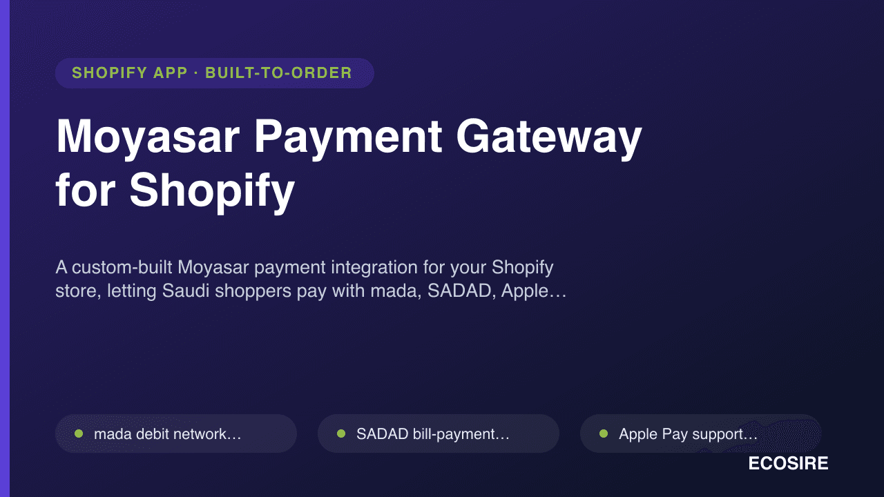 Moyasar Payment Gateway for Shopify