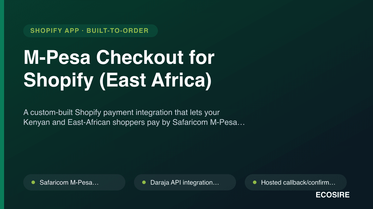 M-Pesa Checkout for Shopify (East Africa)