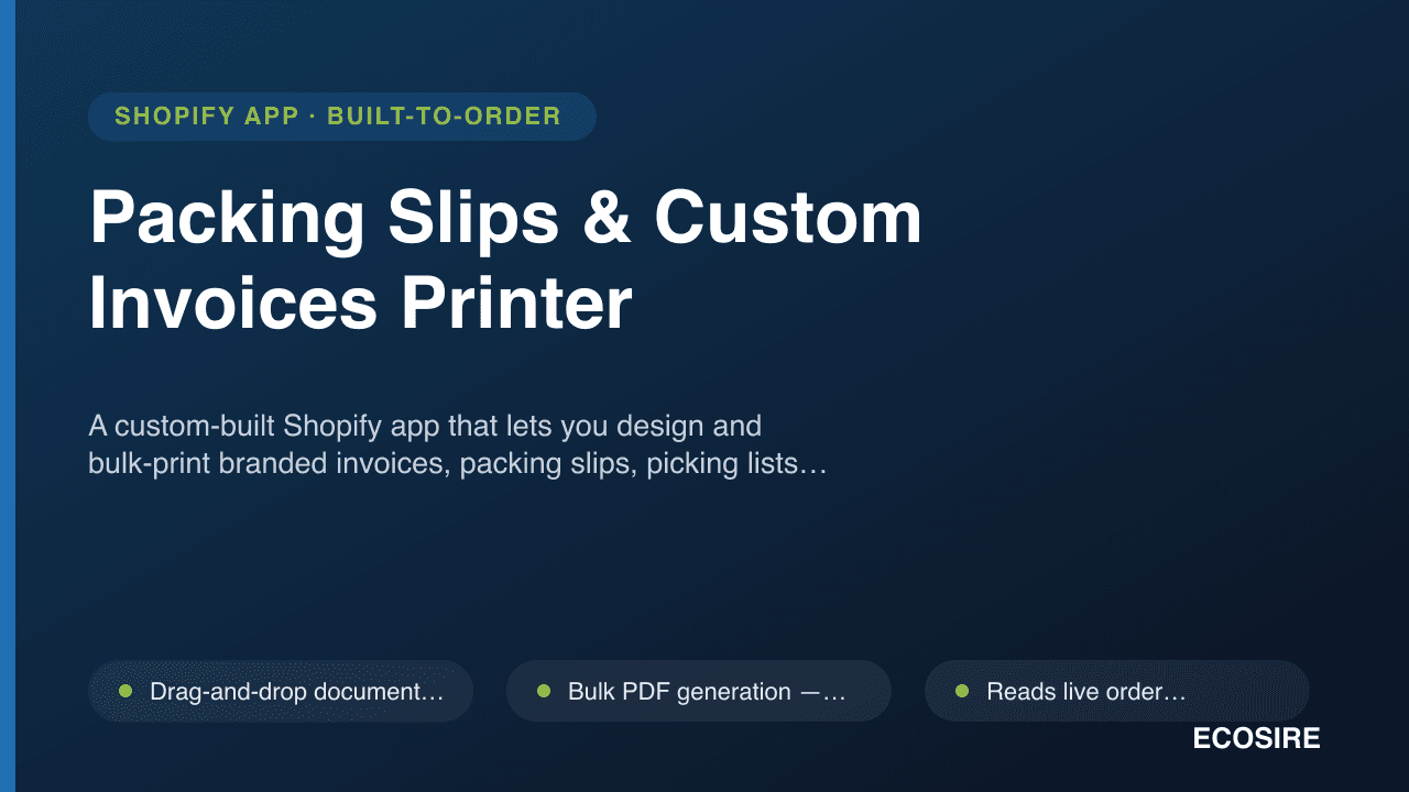 Packing Slips & Custom Invoices Printer