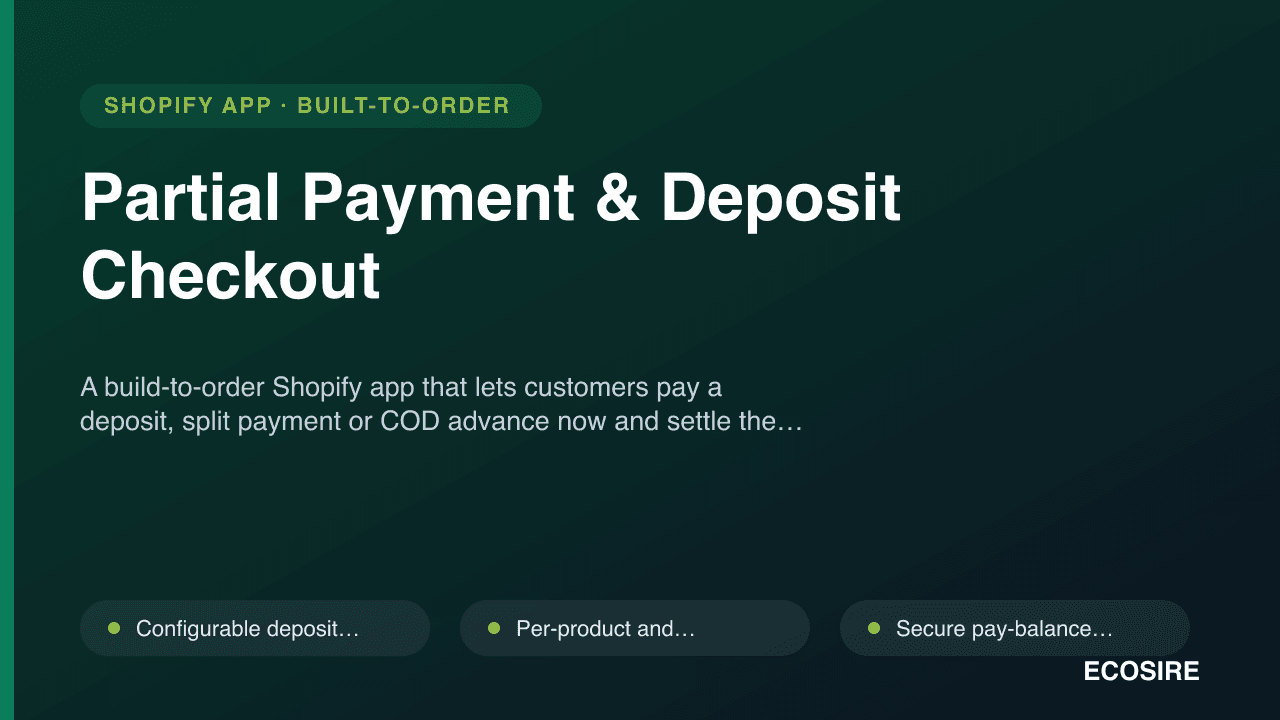 Partial Payment & Deposit Checkout