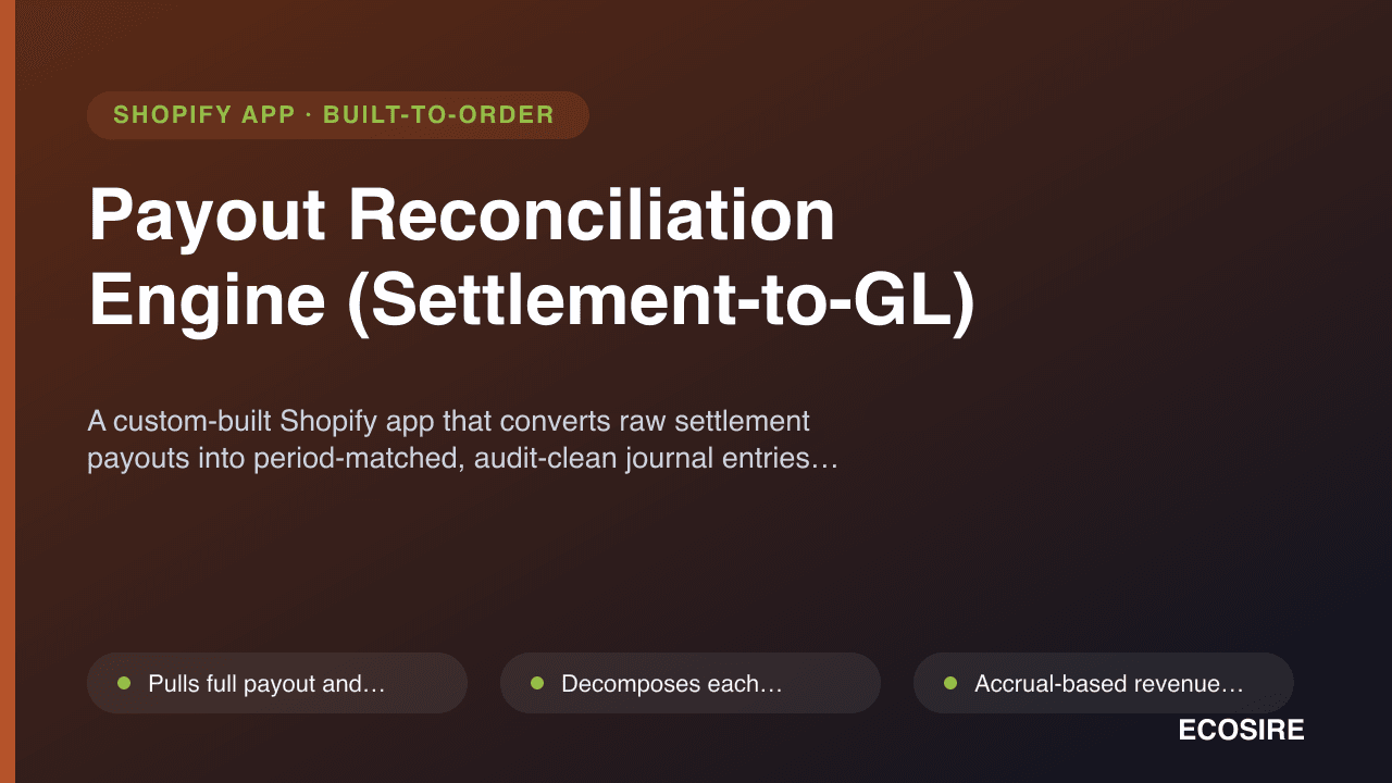 Payout Reconciliation Engine (Settlement-to-GL)