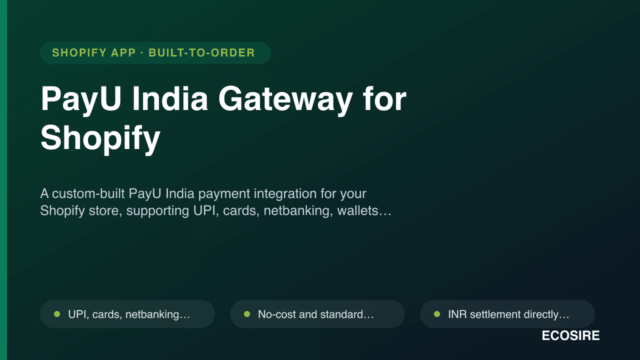 PayU India Gateway for Shopify