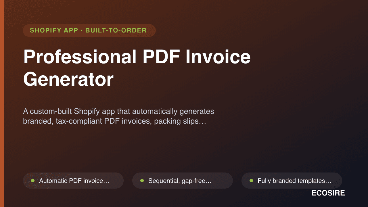 Professional PDF Invoice Generator
