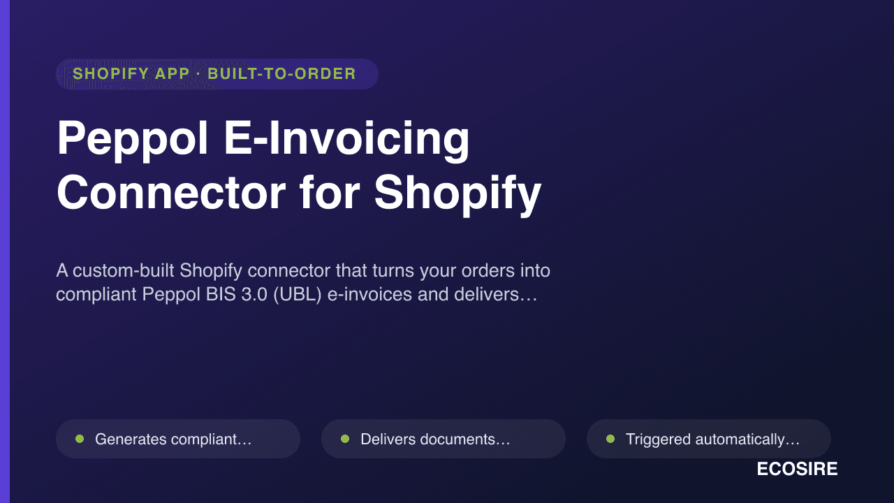 Peppol E-Invoicing Connector for Shopify
