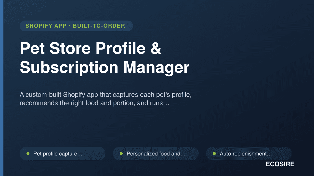 Pet Store Profile & Subscription Manager