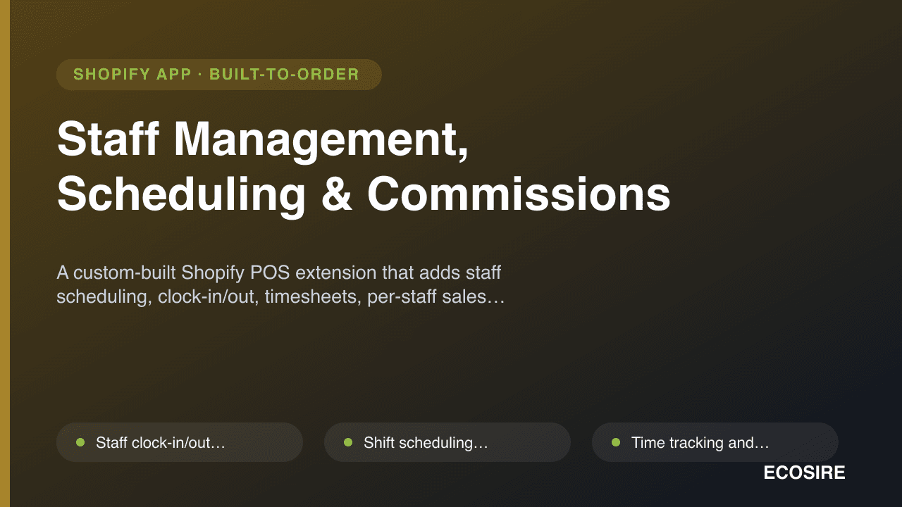 Staff Management, Scheduling & Commissions