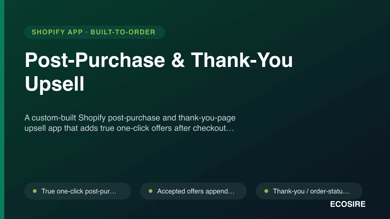 Post-Purchase & Thank-You Upsell