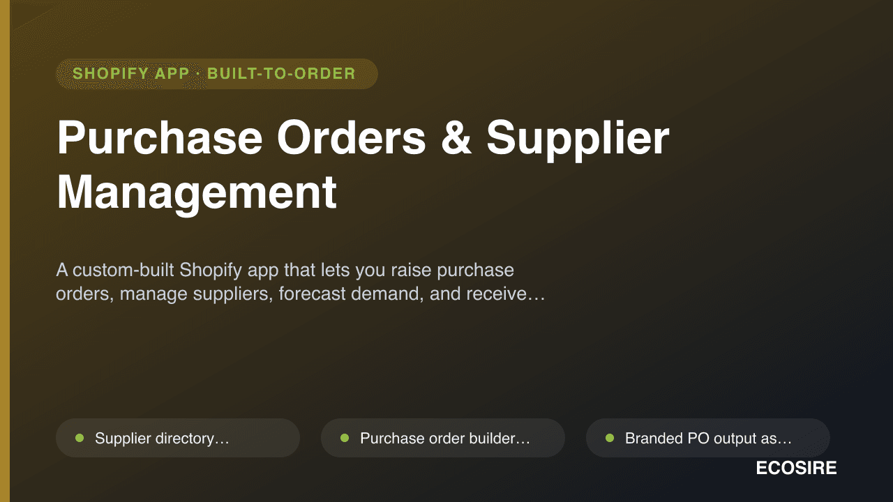 Purchase Orders & Supplier Management