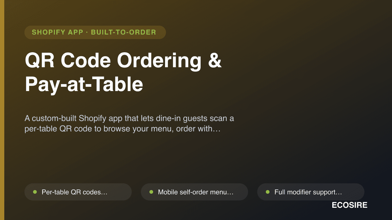QR Code Ordering & Pay-at-Table
