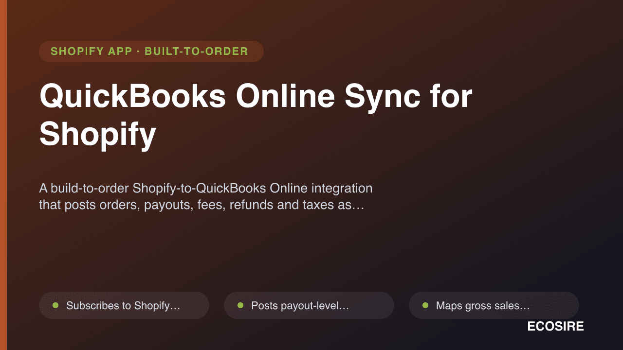QuickBooks Online Sync for Shopify
